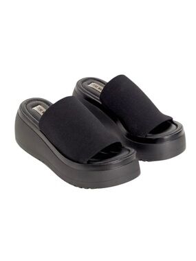 Vintage 90s Steve Madden Slinky Platform Sandals Mules Wedge Slip On Shoes 9